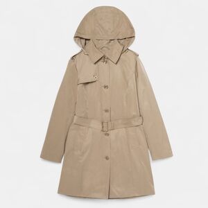 New Michael Kors Tan Hooded Trench Coat